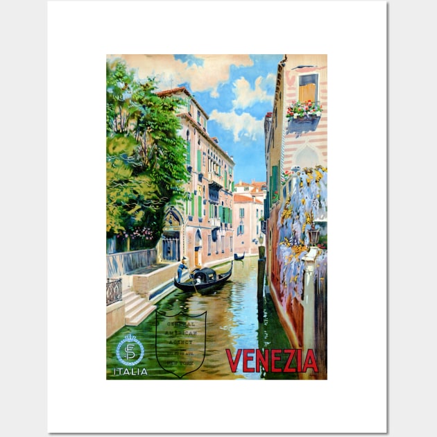 Vintage Travel Poster Italy Venice Venezia 1920s Wall Art by vintagetreasure